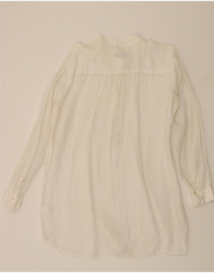 TRUSSARDI JEANS Womens Longline Pullover Shirt UK 16 Large White Vintage Trussardi Jeans and Second-Hand Trussardi Jeans from Messina Hembry 