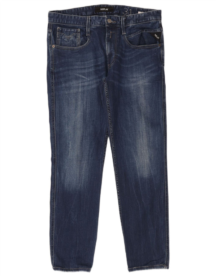Replay Herre Slim Jeans W31 L32 Blå Bomuld