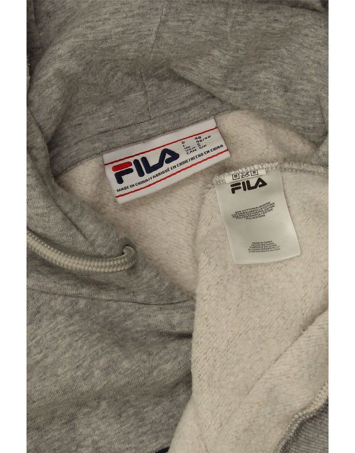 FILA Grafisk hættetrøje til mænd, lille grå flækket bomuld