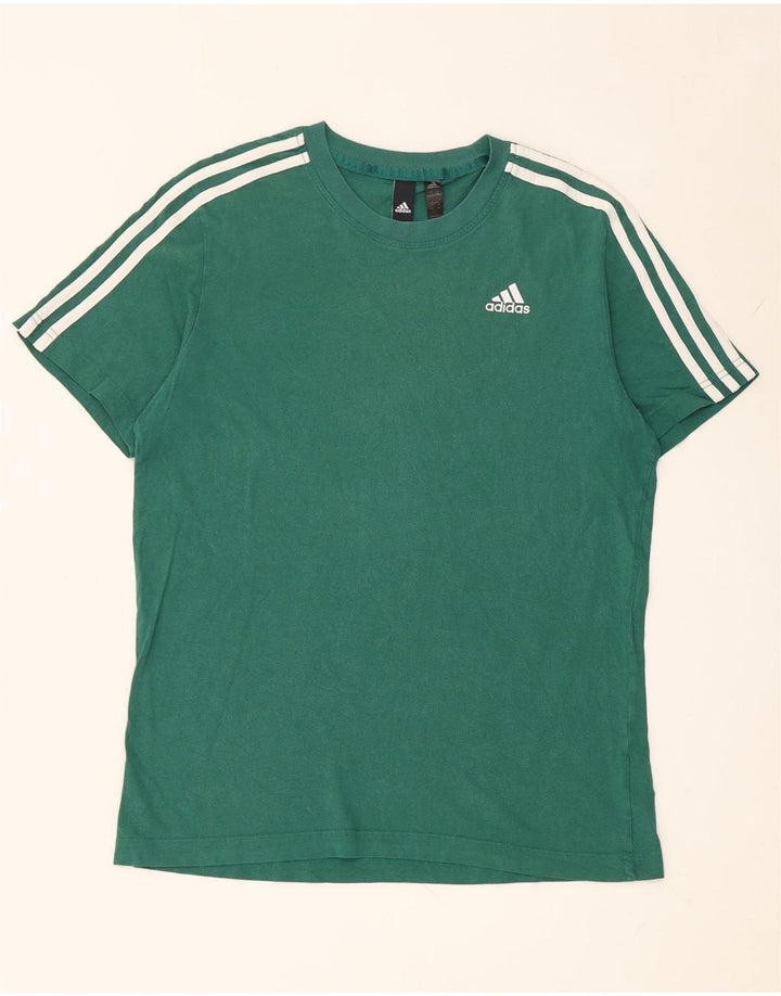Adidas T-shirt top mellem grøn bomuld til mænd