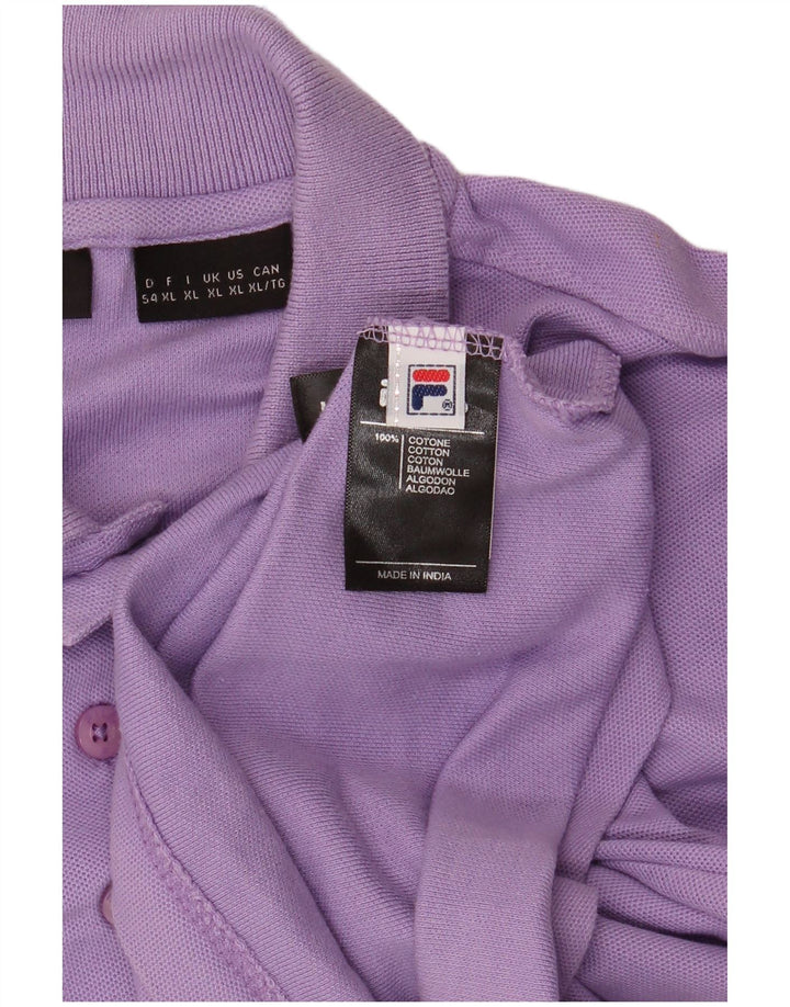 FILA Poloshirt til mænd XL Lilla bomuld