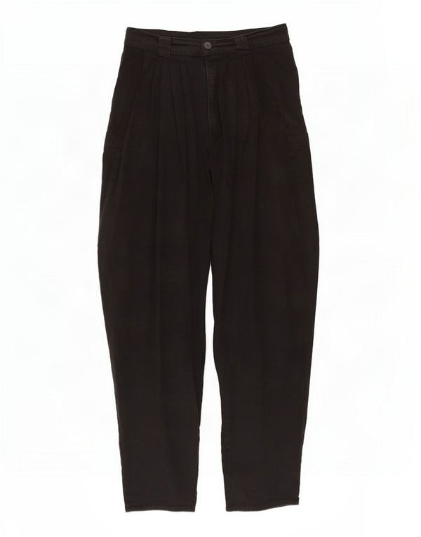 Vintage kvinders højtaljede Loose Fit Cargo-bukser W28 L30 Sort