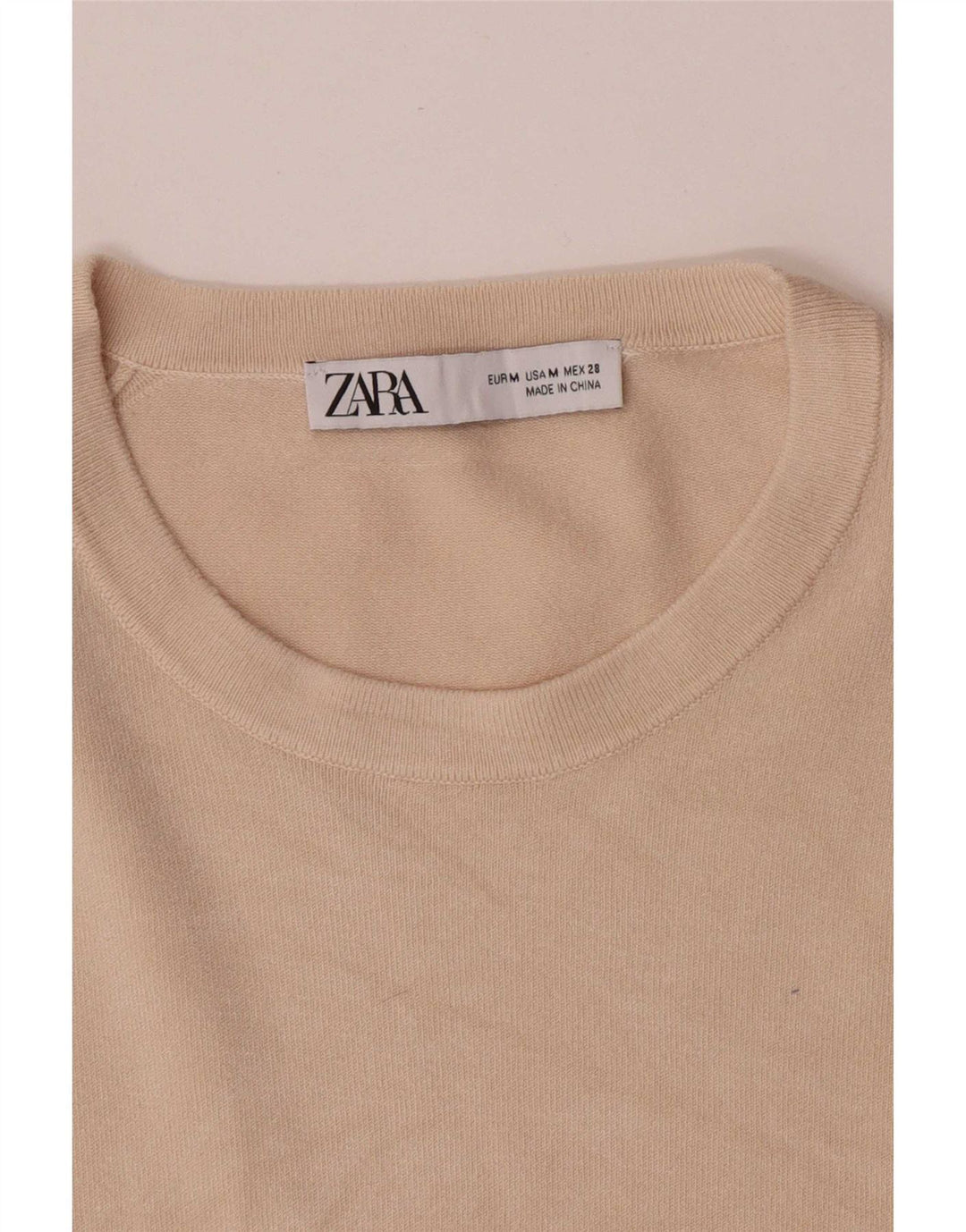Zara Dame sweater med rund hals DK 12 Medium Beige Viscose