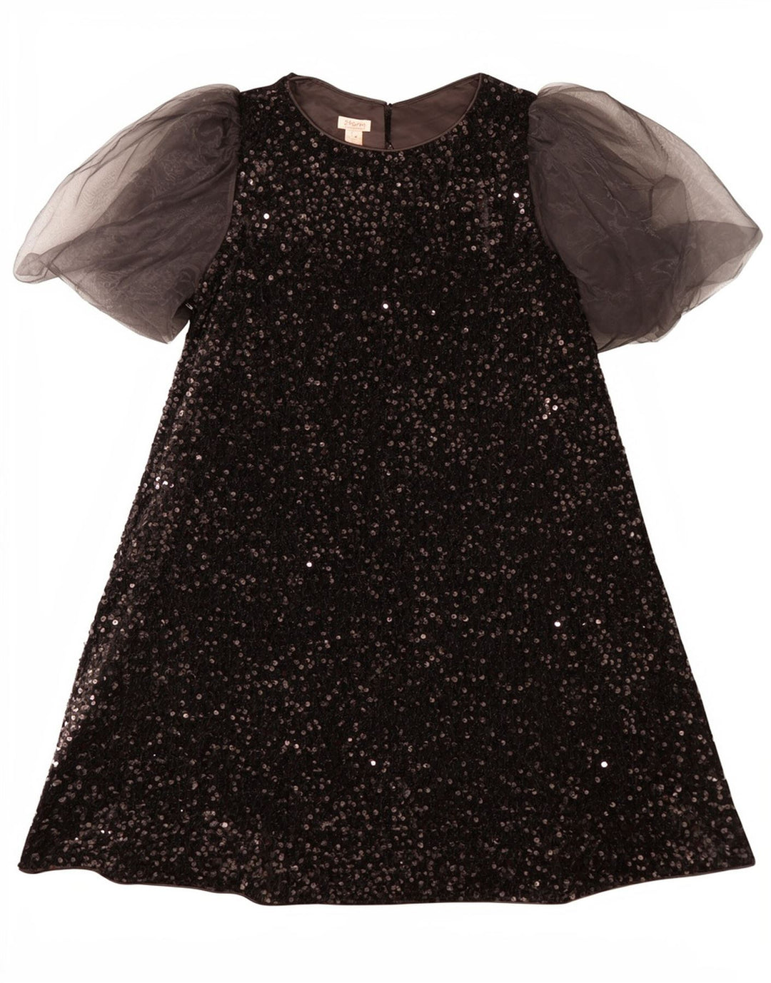 Monsoon Girls Paillet A-Line Kjole 12-13 År Sort Polyester
