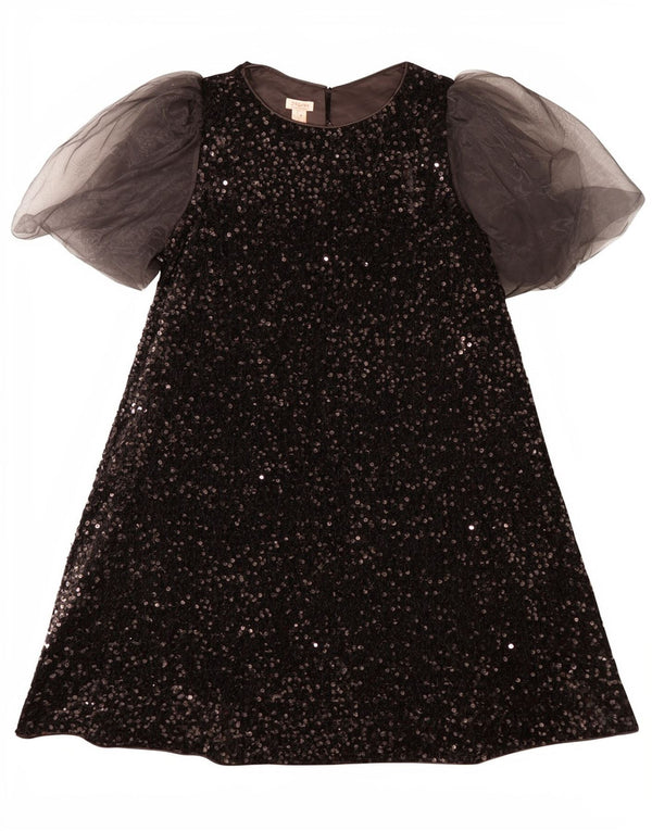 Monsoon Girls Paillet A-Line Kjole 12-13 År Sort Polyester