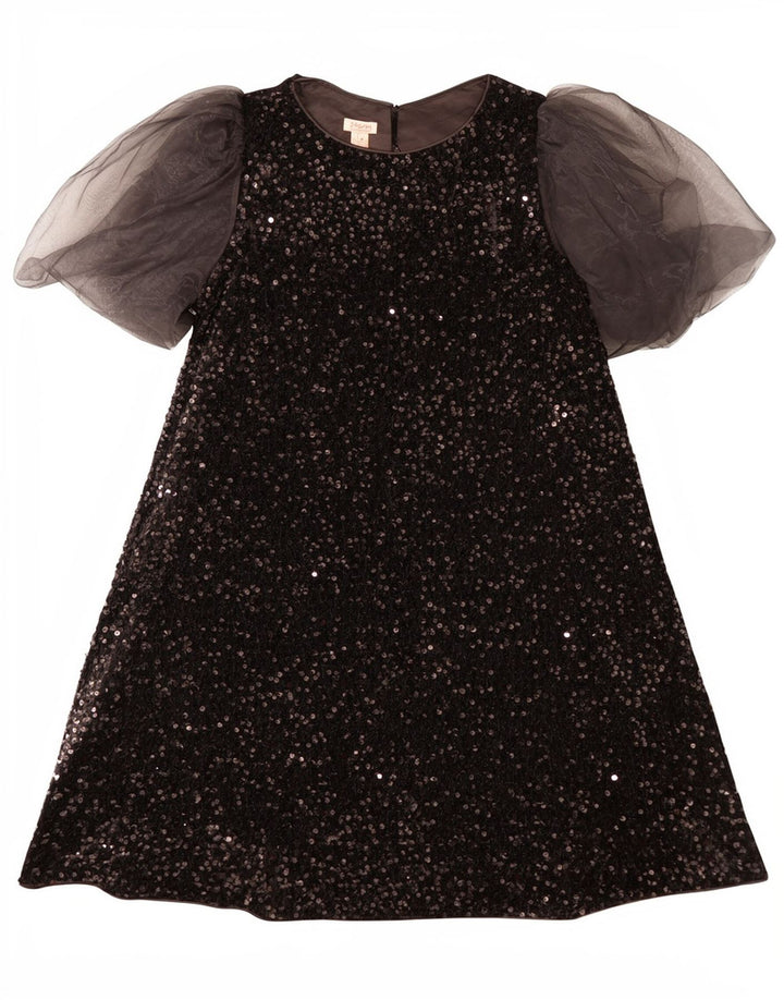 Monsoon Girls Paillet A-Line Kjole 12-13 År Sort Polyester