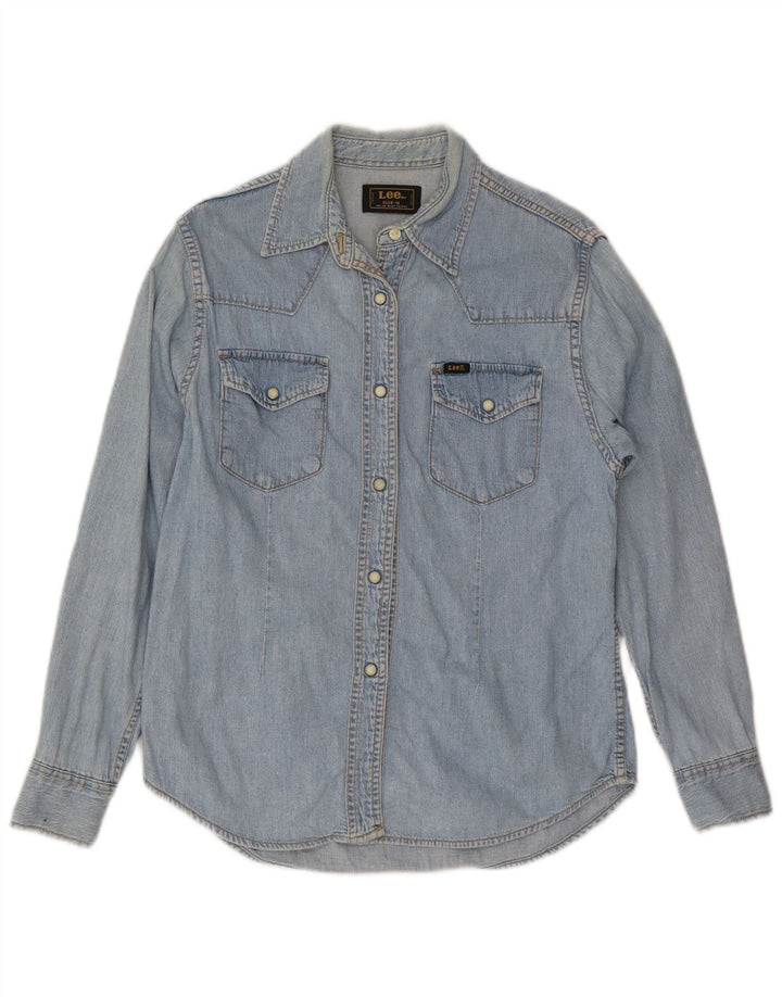 LEE Womens Denim Shirt UK 14 Medium Blue Cotton