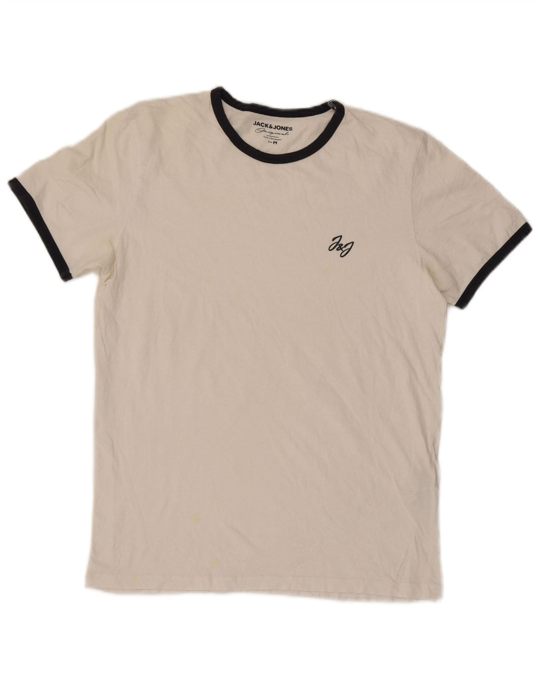 Jack & Jones herre T-shirt top mellem hvid stribet bomuld