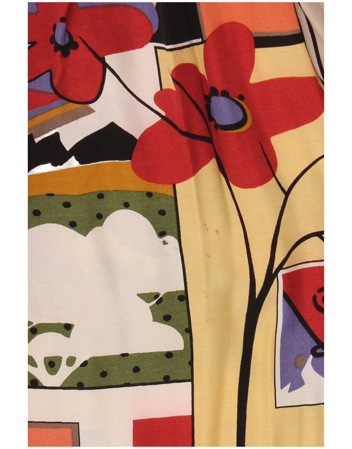 Vintage Dame Oversized grafisk skjorte bluse UK 16 Large Multicolor
