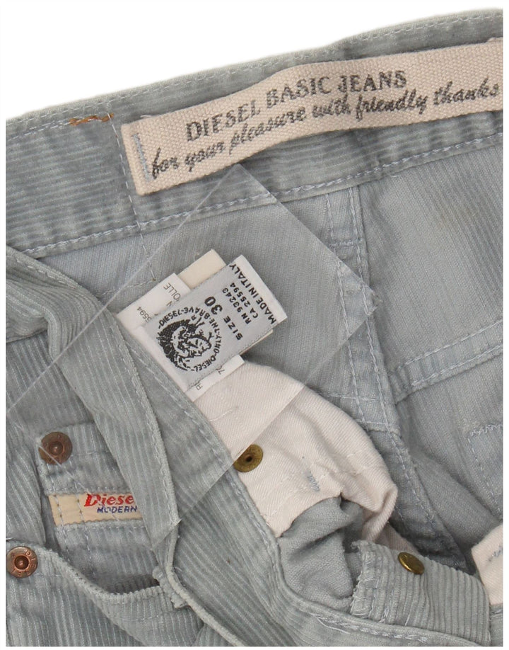 DIESEL Lige fløjlsbukser til mænd W30 L31 Blå bomuld