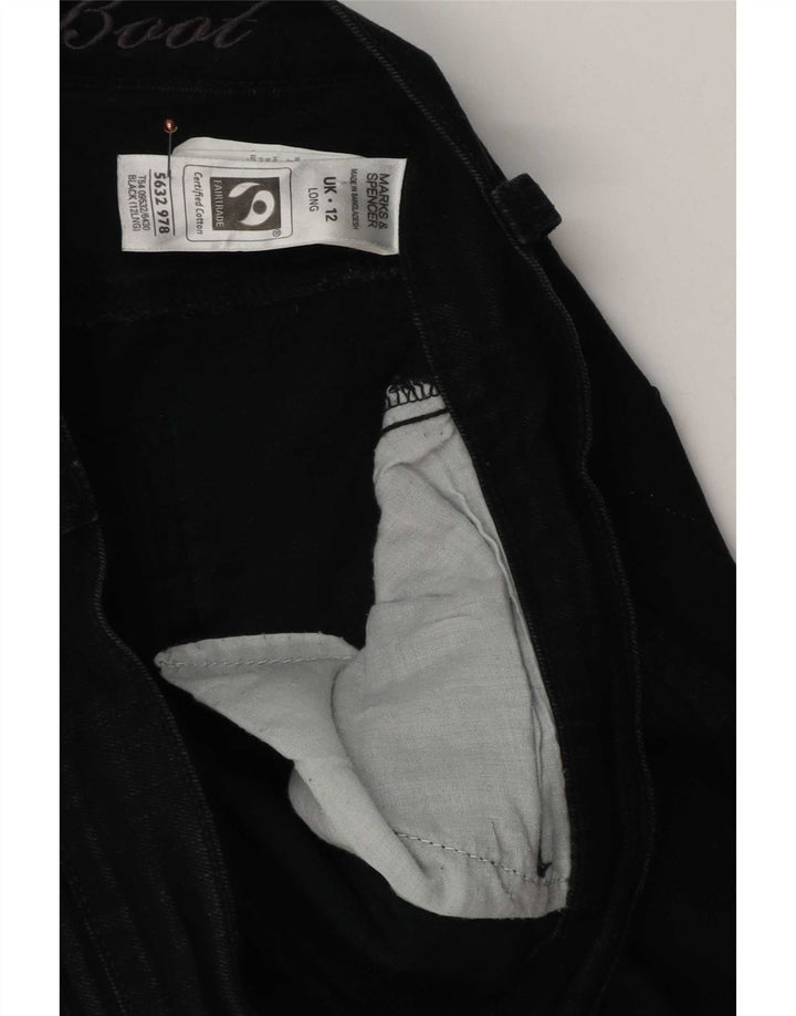 Marks & Spencer Dame Slim Bootcut Jeans UK 12 Medium W32 L30 Black Bomuld