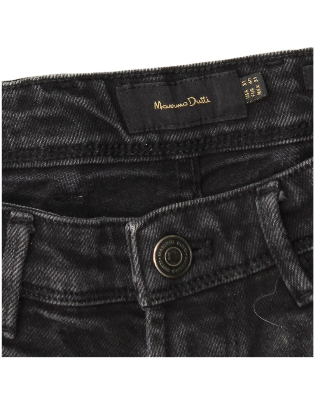Massimo Dutti Herre Slim Jeans EU 40 Medium W31 L28 Sort