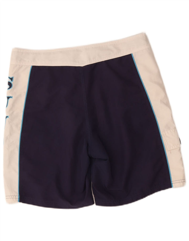 Sundek Herre grafiske svømmeshorts Medium Navy Blue Colourblock Polyester