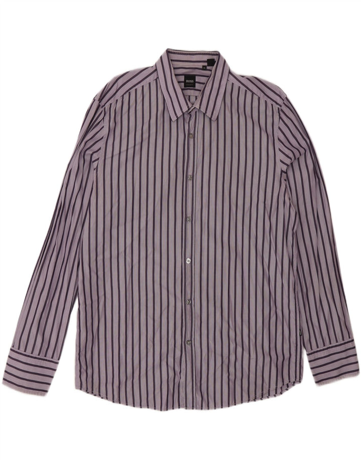 Hugo Boss Herre Regular Fit skjorte XL lilla stribet
