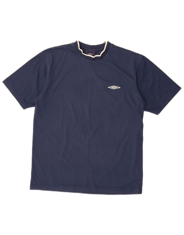 Umbro Herre T-Shirt Top Medium Marineblå Polyester