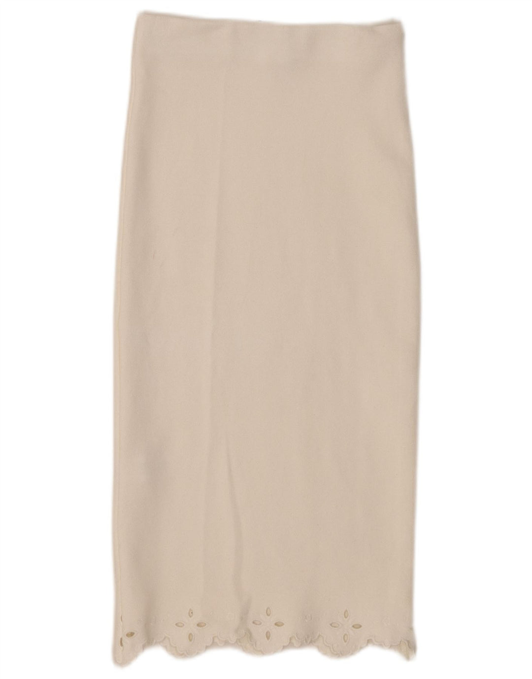 Zara lige nederdel til kvinder Small W26 White Viscose