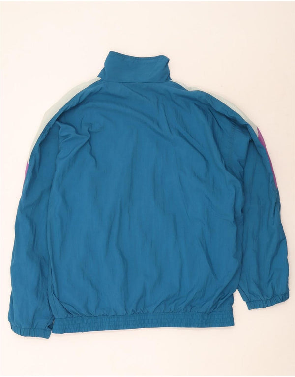Vintage træningsdragt til mænd Topjakke XL Blå Colourblock