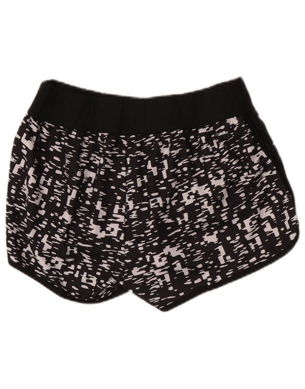 Adidas Womens Climalite Graphic Sports Shorts UK 16/18 Large Black Sports