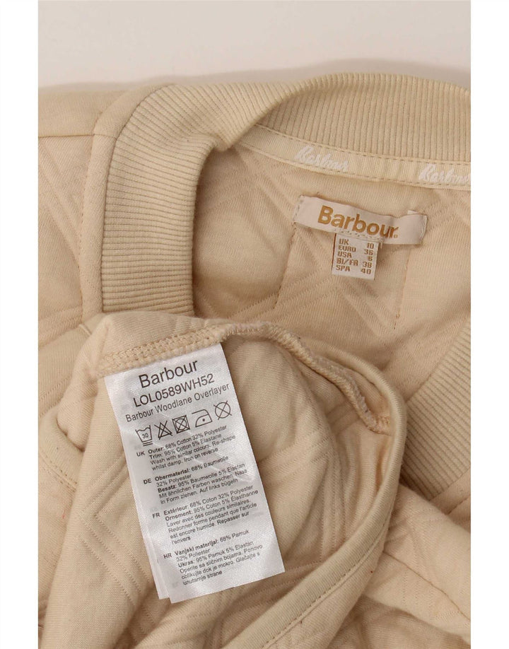Barbour Dame Oversized Quiltet Jakke UK 10 Small Beige Bomuld