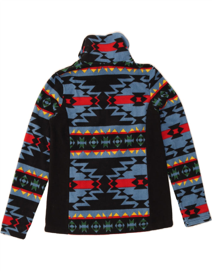 CHAPS Womens Fleece Jacket UK 14 Medium Navy Blue Fair Isle Polyester Vintage Chaps and Second-Hand Chaps from Messina Hembry 