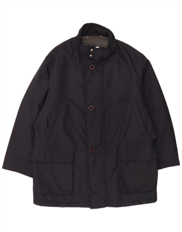 Bond Street Herre Windbreaker Coat IT 52 XL Navy Blue Polyester