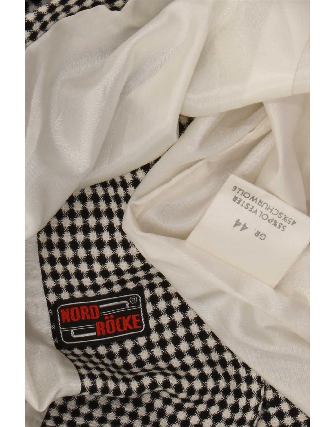 Vintage dame 7-knaps blazerjakke IT 44 Medium sort plettet polyester
