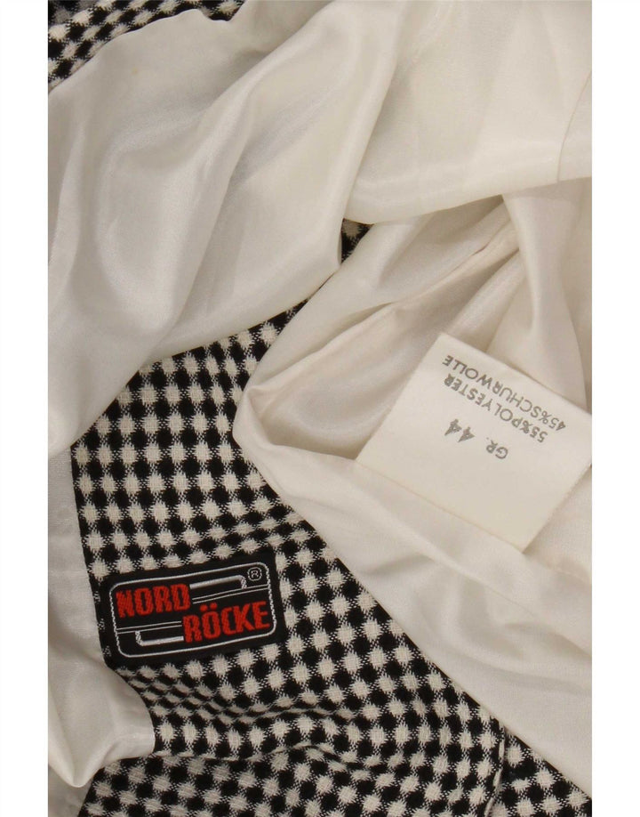 Vintage dame 7-knaps blazerjakke IT 44 Medium sort plettet polyester