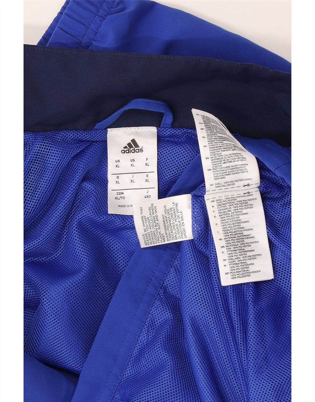 Adidas Grafisk træningsdragt topjakke til mænd XL Blå Colourblock Polyester