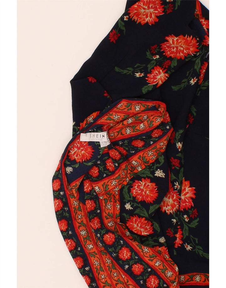 SHEIN Womens Sleeveless A-Line Dress UK 12 Medium Black Floral Polyester Vintage Shein and Second-Hand Shein from Messina Hembry 
