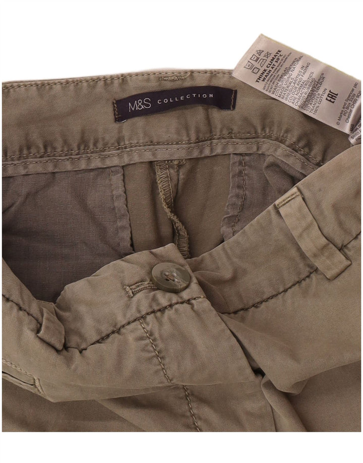 Marks & Spencer Chino Shorts til kvinder UK 12 Medium W30 Khaki Bomuld