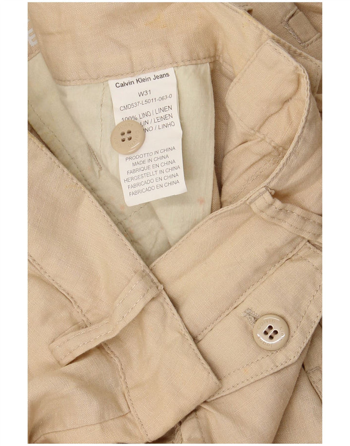 CALVIN KLEIN Chino Shorts til mænd W31 Medium Beige Linned