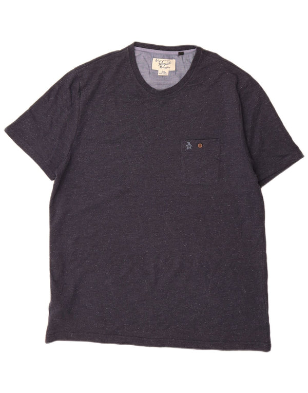 Penguin Herre T-Shirt Top 2XL Marineblå Bomuld
