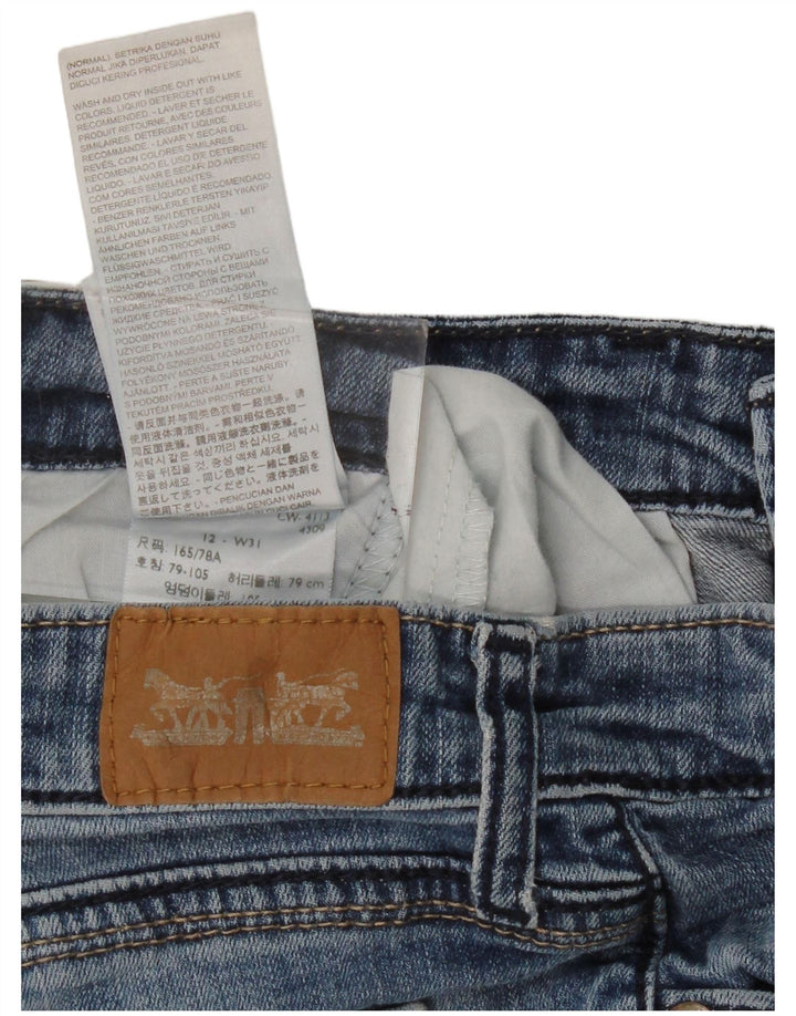 LEVI'S Dame Capri Jeans US 12 Large W31 L18 Blå Bomuld