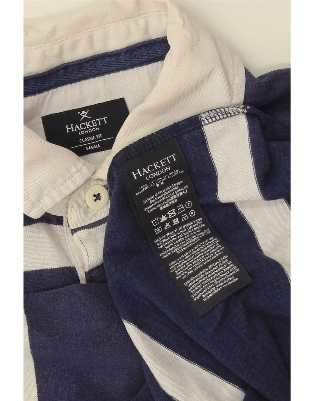 Hackett Langærmet Rugby Polo Shirt til mænd Lille marineblå stribet
