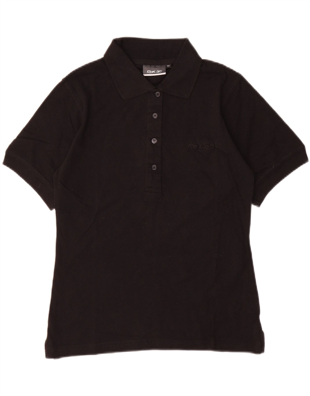 REEBOK Womens Polo Shirt UK 12 Medium Black Cotton