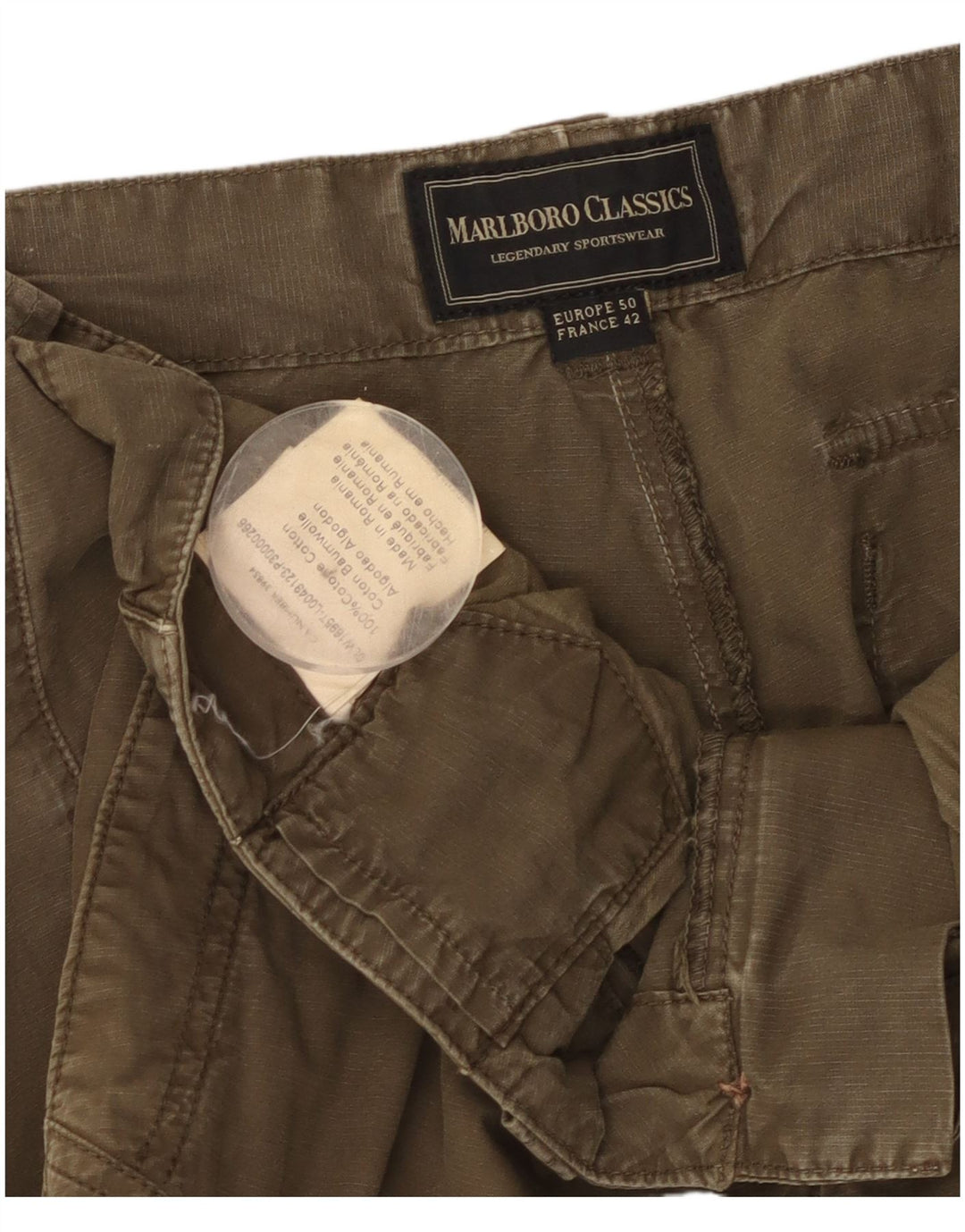 Marlboro Classics Herre Lige Chinobukser EU 50 Large W34 L34 Khaki