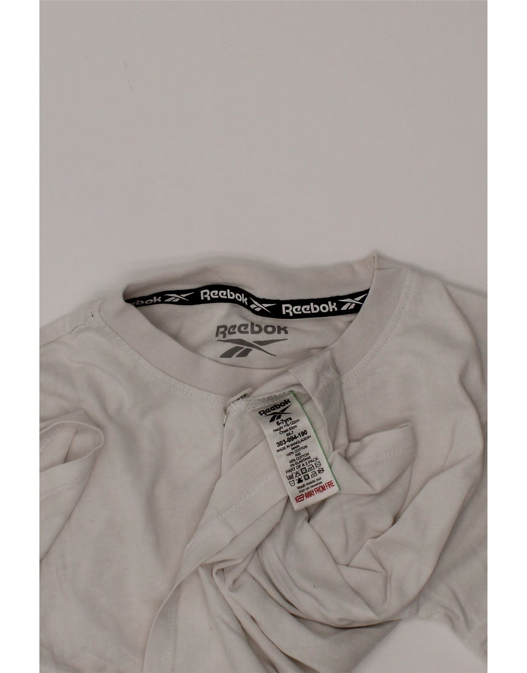Reebok Boys Grafisk T-Shirt Top 6-7 År Hvid Bomuld
