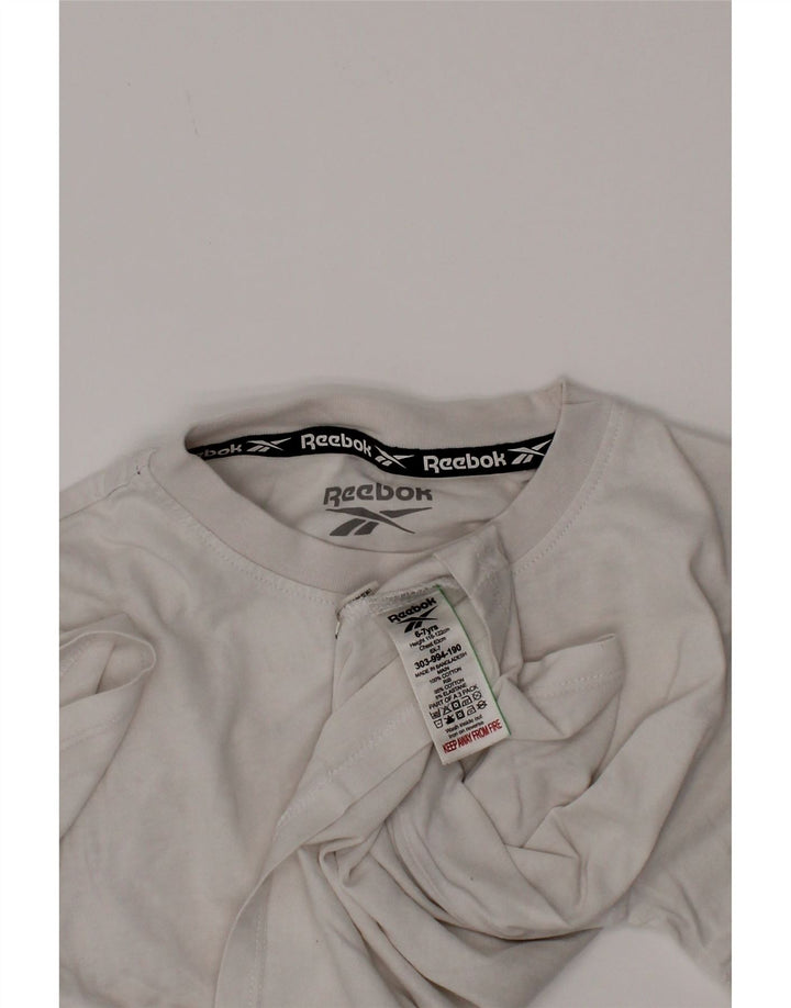 Reebok Boys Grafisk T-Shirt Top 6-7 År Hvid Bomuld