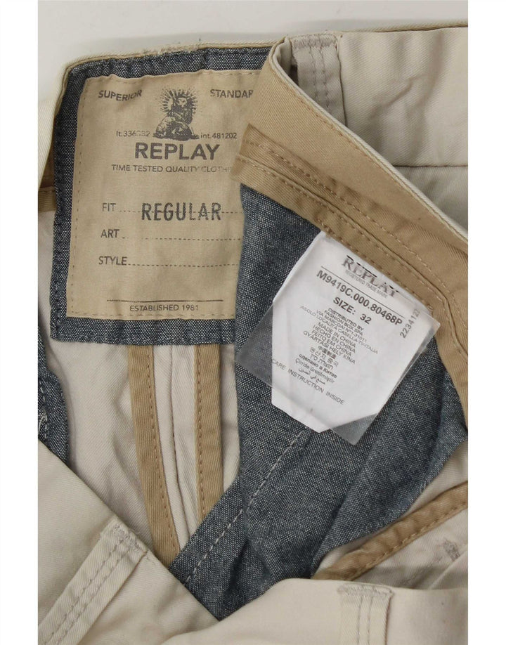 Replay Herre Regular Fit Chinobukser W32 L34 Beige Classic