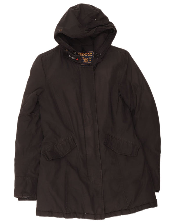 Woolrich Parkajakke med hætte til kvinder UK 6 XS Sort