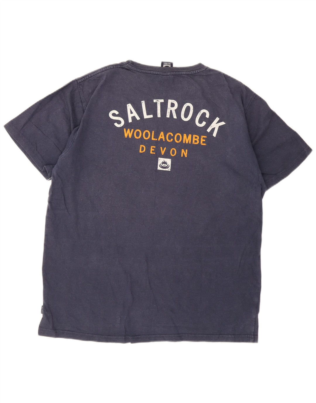Saltrock Herre grafisk T-shirt Top Medium Marineblå Bomuld