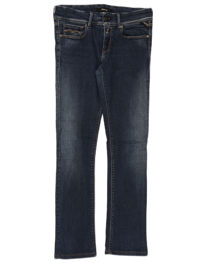 Replay Dame Rearmy Slim Bootcut Jeans W27 L29 Blå Bomuld