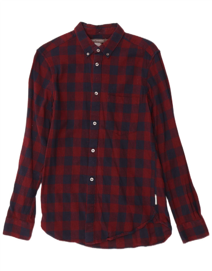French Connection Herre flannel skjorte lille rød Gingham bomuld