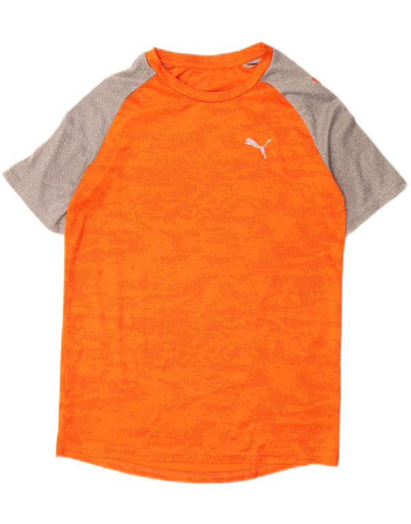 Puma herre T-shirt top lille orange plettet polyester