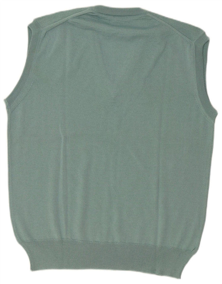 Vintage herrevest tanktop stor blå uld