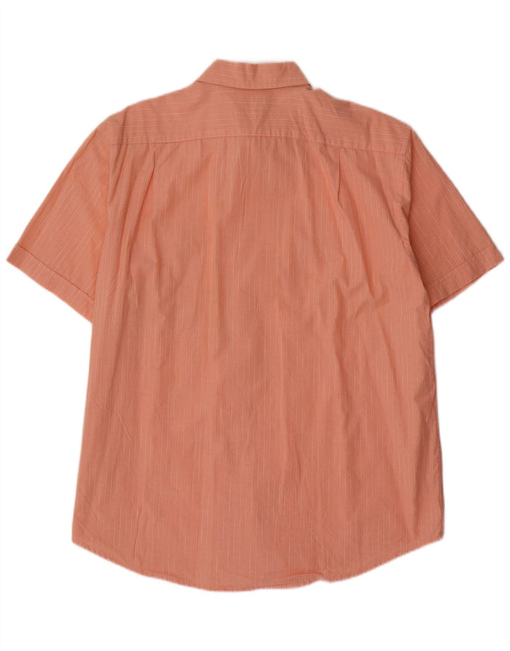 IZOD Kortærmet herreskjorte Stor orange stribet bomuld