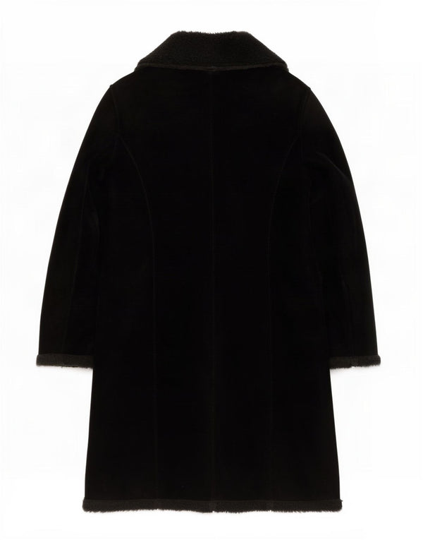 Sisley Sherpa Overfrakke UK 10 Small Black Polyester