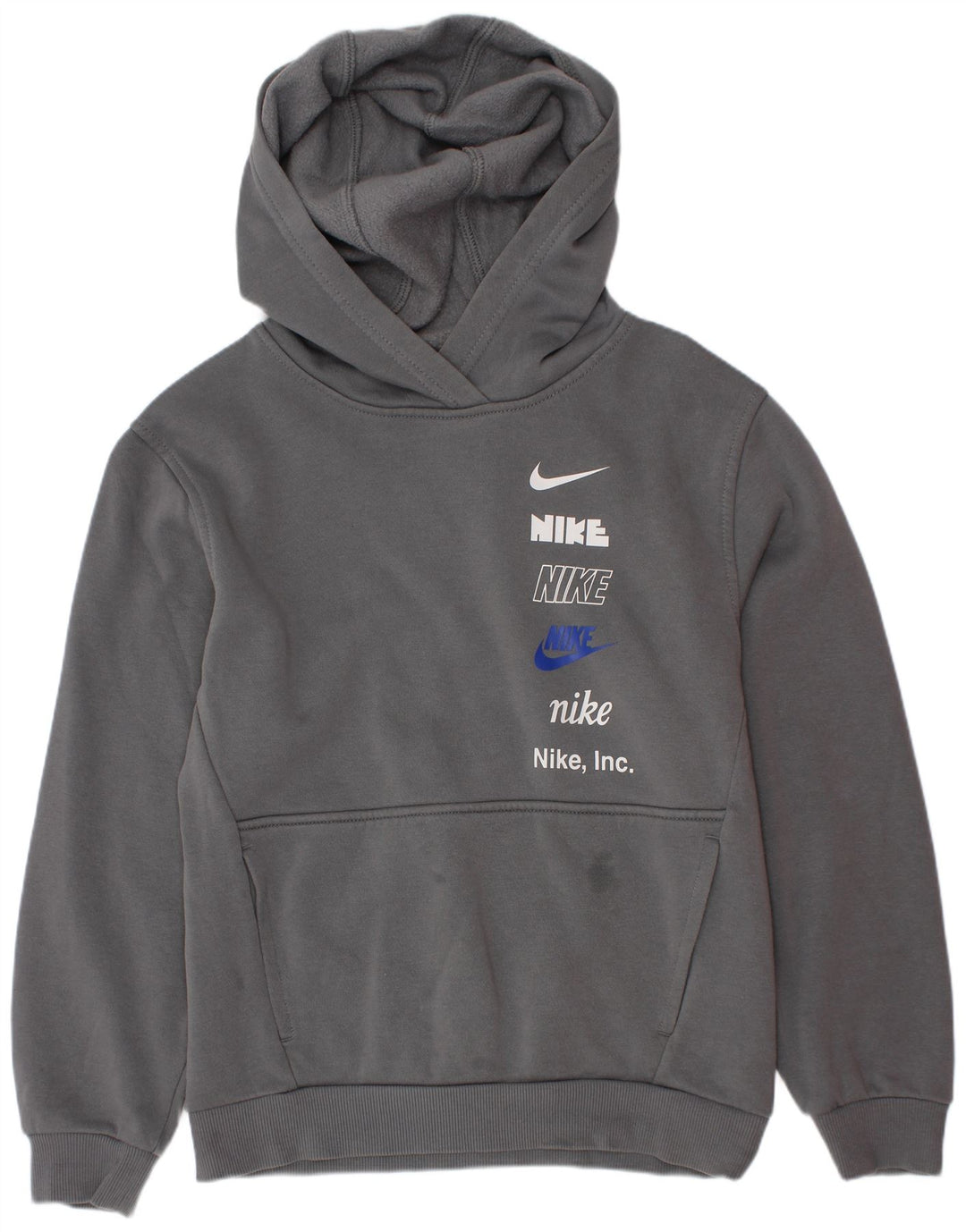 Nike drenge grafisk hættetrøje 10-11 år mellemgrå bomuld