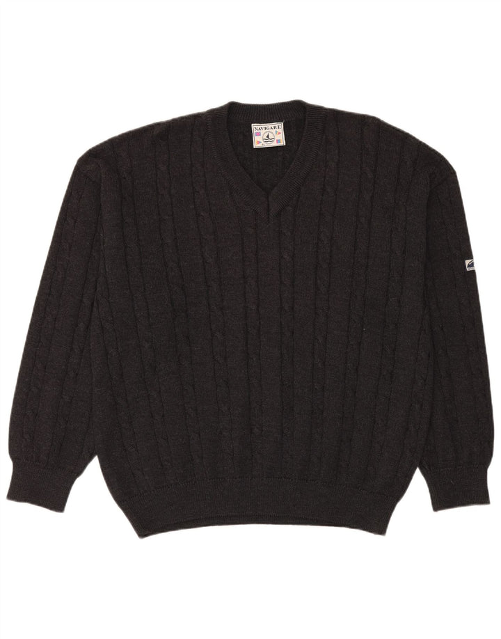 Navigare Herre V-hals sweater XL Grå Uld