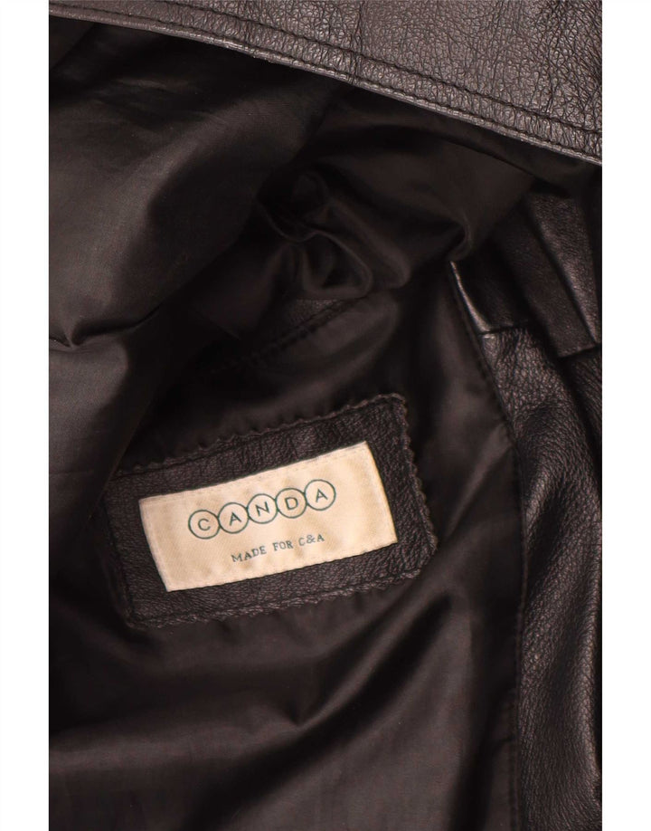 Canda Womens By C&A Læder Biker Jacket UK 12 Medium Sort